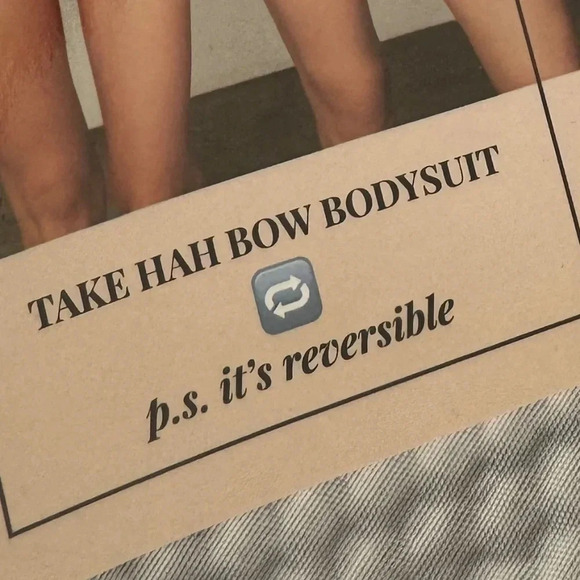 Free People / Revolve x Take HAH Bow Bodysuit Blood Orange  REVERSIBLE MED - Picture 10 of 12